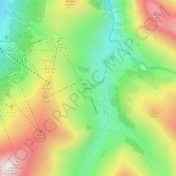 Mappa topografica Trepalle, altitudine, rilievo
