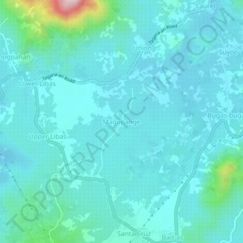 Mappa topografica Magupange, altitudine, rilievo