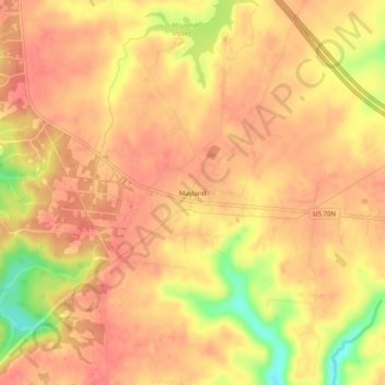 Mappa topografica Mayland, altitudine, rilievo