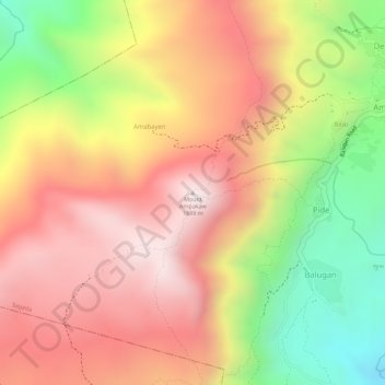 Mappa topografica Pide, altitudine, rilievo
