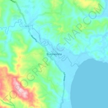 Mappa topografica Buenavista, altitudine, rilievo