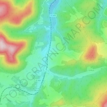 Mappa topografica Hauts-Champs, altitudine, rilievo