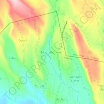 Mappa topografica Murindat Lower, altitudine, rilievo