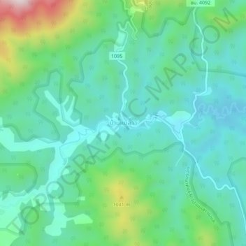 Mappa topografica Ban Mae Lao, altitudine, rilievo