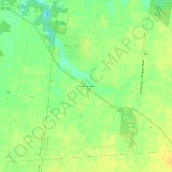 Mappa topografica Yankeetown, altitudine, rilievo