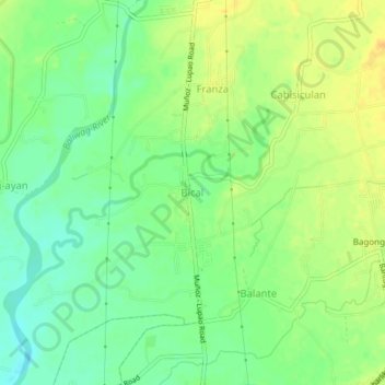 Mappa topografica Bical, altitudine, rilievo