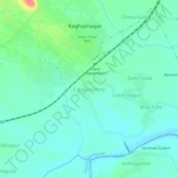 Mappa topografica C Babu Colony, altitudine, rilievo