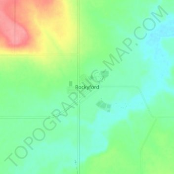 Mappa topografica Rockyford, altitudine, rilievo