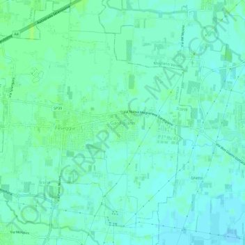 Mappa topografica Gardigiano, altitudine, rilievo