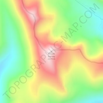 Mappa topografica Mount Barney, altitudine, rilievo