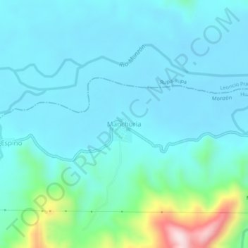 Mappa topografica Manchuria, altitudine, rilievo