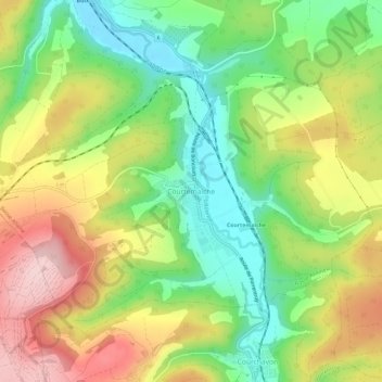 Mappa topografica Courtemaîche, altitudine, rilievo