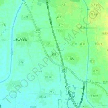 Mappa topografica 前黄村, altitudine, rilievo