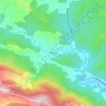 Mappa topografica Villalangua, altitudine, rilievo