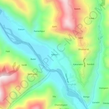 Mappa topografica Bilkhet, altitudine, rilievo