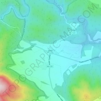 Mappa topografica Acedo, altitudine, rilievo