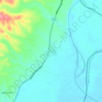 Mappa topografica Linares, altitudine, rilievo