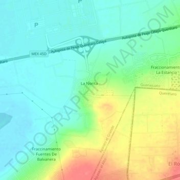 Mappa topografica La Norita, altitudine, rilievo