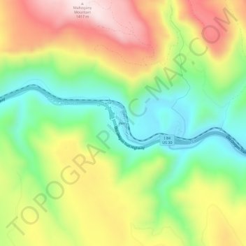 Mappa topografica Perry, altitudine, rilievo