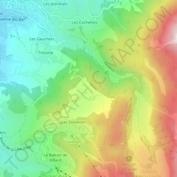 Mappa topografica Les Clots, altitudine, rilievo