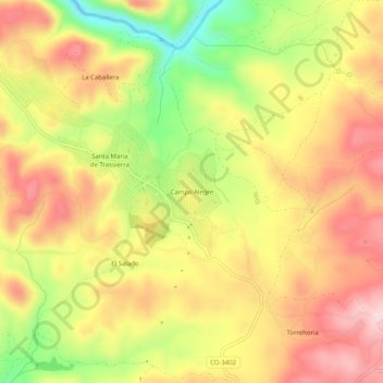 Mappa topografica Campo Alegre, altitudine, rilievo