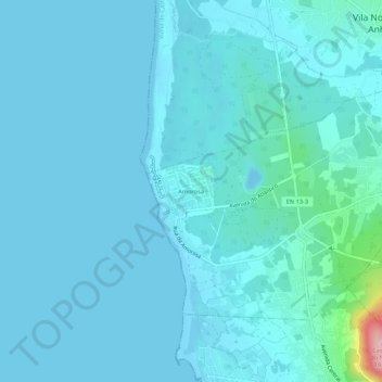 Mappa topografica Amorosa, altitudine, rilievo