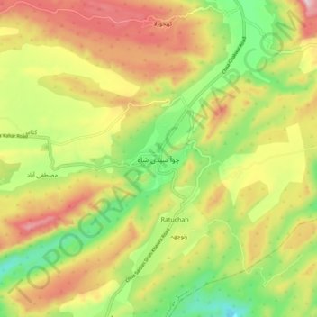Mappa topografica Choa Saidan Shah, altitudine, rilievo