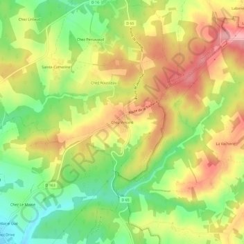 Mappa topografica Chez Vincent, altitudine, rilievo
