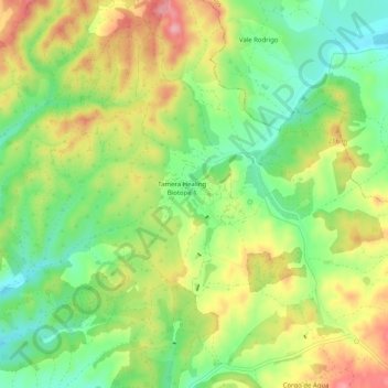 Mappa topografica Tamera, altitudine, rilievo