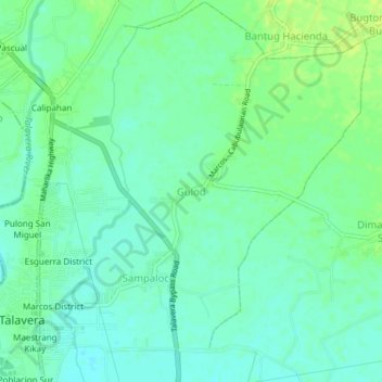 Mappa topografica Gulod, altitudine, rilievo