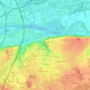 Mappa topografica Paradis, altitudine, rilievo