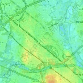 Mappa topografica Vogelhoek, altitudine, rilievo