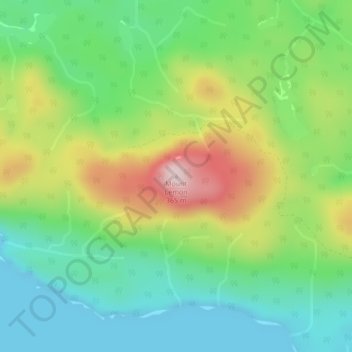 Mappa topografica Mount Lemon, altitudine, rilievo
