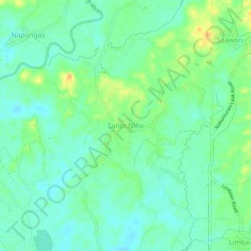 Mappa topografica Santo Niño, altitudine, rilievo