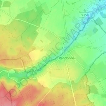 Mappa topografica Le Bas Chesnay, altitudine, rilievo