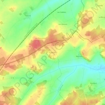 Mappa topografica Le Perron, altitudine, rilievo