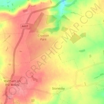 Mappa topografica Bescaby, altitudine, rilievo
