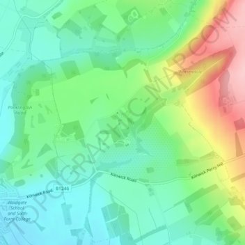 Mappa topografica Kilnwick Percy, altitudine, rilievo