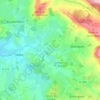 Mappa topografica Le Pont de Quesques, altitudine, rilievo