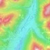 Mappa topografica Pozza di Fassa, altitudine, rilievo