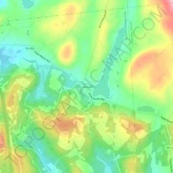 Mappa topografica Lakeside, altitudine, rilievo