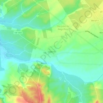 Mappa topografica Jungeiros, altitudine, rilievo