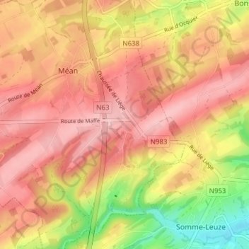 Mappa topografica Gros-Chêne, altitudine, rilievo