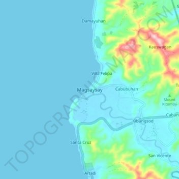 Mappa topografica Magsaysay, altitudine, rilievo