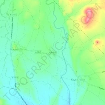 Mappa topografica Fañanás, altitudine, rilievo