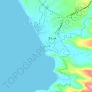 Mappa topografica Pag-asa, altitudine, rilievo