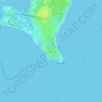 Mappa topografica Point Judith, altitudine, rilievo
