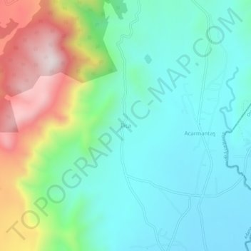 Mappa topografica Ilıca, altitudine, rilievo