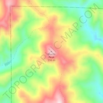 Mappa topografica Morris Peak, altitudine, rilievo
