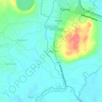Mappa topografica San Agustin, altitudine, rilievo